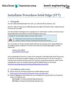 Installatie Procedure Solid Edge (ST7) - Horchner