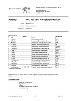 Verslag: VAC Hasselt: Werkgroep Facilities