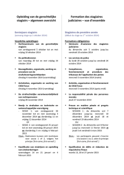 Opleiding van de gerechtelijke stagiairs – algemeen overzicht