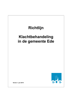 Richtlijn Klachtbehandeling in de gemeente Ede