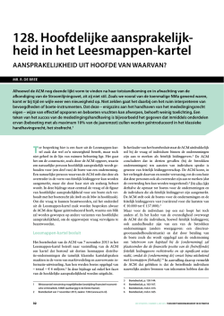 Hoofdelijke aansprakelijkheid in het Leesmappen kartel