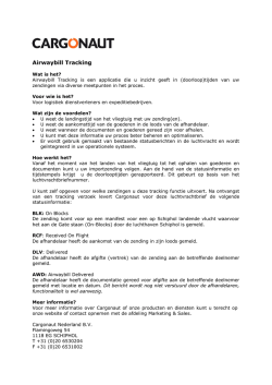 Productinformatie AWB Tracking