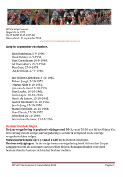 Jarig in september en oktober. Stijn Rombouts, 5-9