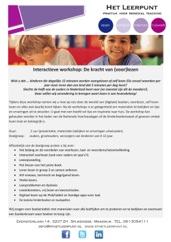 Interactieve workshop: De kracht van (voor)lezen