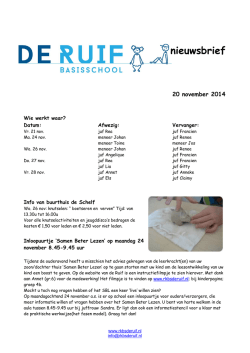 Nieuwsbrief 20 november 2014