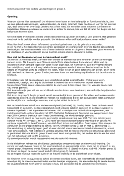 Informatieavond voor ouders van leerlingen in groep 3