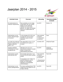 Jaarplan 2014 2015 - OBS De Pijlstaart