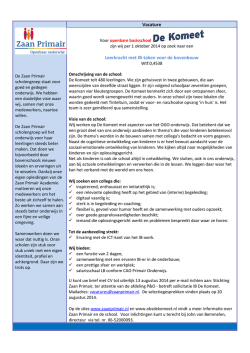 Vacature Leerkracht met IB-taken voor de bovenbouw