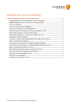 Inkomstenbelasting / premie volksverzekeringen