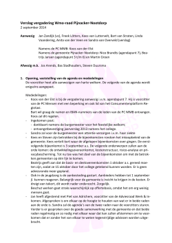 Het verslag van 02-09-2014 - WMO Raad Pijnacker Nootdorp