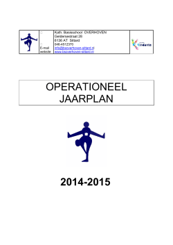 Operationeel jaarplan - Basisschool Overhoven
