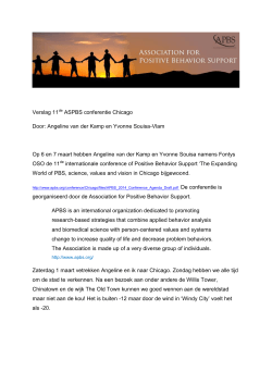 Verslag 11 ASPBS conferentie Chicago Door: Angeline van der