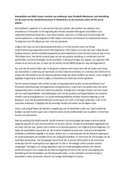 Interpellatie van Hilde Crevits, minister van onderwijs, door