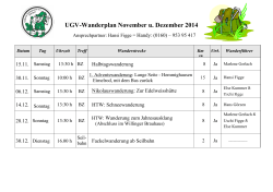UGV-Wanderplan November u. Dezember 2014