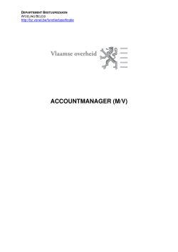 Account-manager - Functiefamilies Vlaamse Overheid