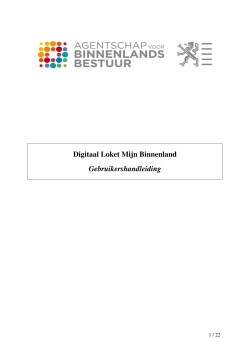 Digitaal Loket Mijn Binnenland Gebruikershandleiding