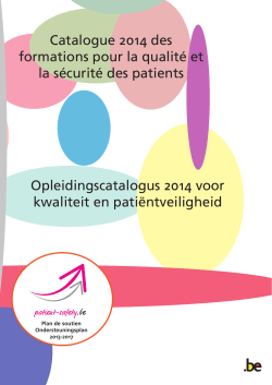 Opleidingscatalogus 2014 voor kwaliteit en patiëntveiligheid (.PDF)