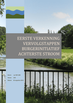 Rapport “Eerste verkenning vervolgstappen