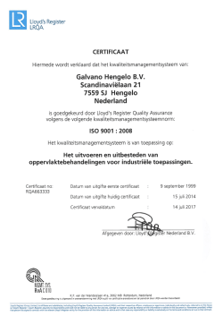 ISO 9001 - Galvano Hengelo