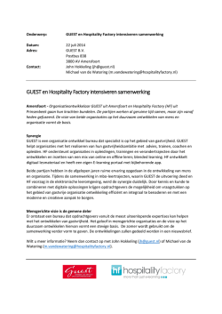 GUEST en Hospitality Factory intensiveren samenwerking