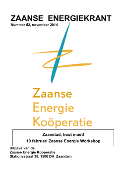 ZEkrant 52 nov 2014 - Zaanse Energie Koöperatie