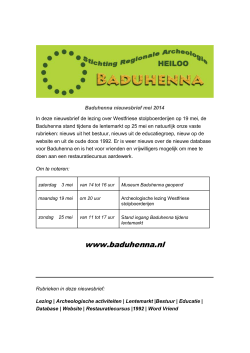 Nieuwsbrief mei 2014 - Stichting Regionale Archeologie Baduhenna