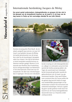 S.H.A. Nieuwsbrief 4 (pdf) – Augustus 2014