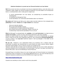 Vacature Personal Assistant