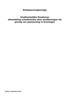 Eindejaarsrapportage Onafhankelijke Raadsman afhandeling