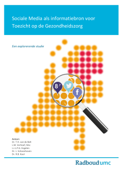 Sociale media als informatiebron voor toezicht op de gezondheidszorg