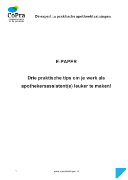 E-PAPER Drie praktische tips om je werk als