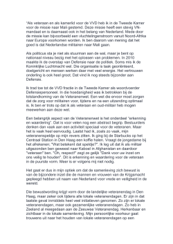 &ldquo;Als veteraan en als kamerlid voor de VVD heb