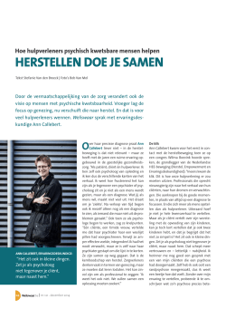 Hoe hulpverleners psychisch kwetsbare mensen helpen