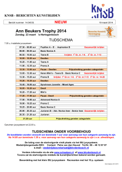 NIEUW Ann Beukers Trophy 2014 tijdschema