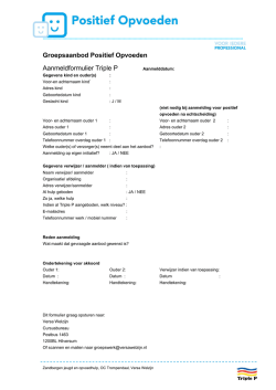 Groepsaanbod Positief Opvoeden Aanmeldformulier Triple P
