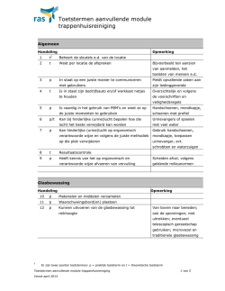 Toetstermen aanvullende module trappenhuisreiniging