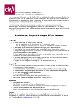 Assistent(e) Project Manager TV en Internet