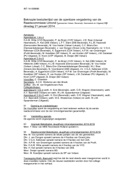 besluitenlijst raadscommissie IJmond 21-1-2014