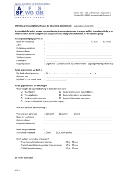 Aanvraag tegemoetkoming ASF/De Grafische Gezondheid