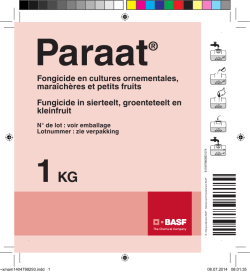 Paraat® - BASF Crop Protection Belgium