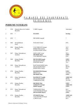 PALMARES DES CHAMPIONNATS DE BELGIQUE