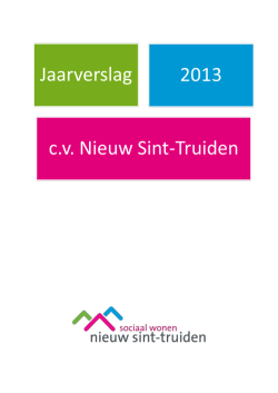 Jaarverslag 2013 - cvba Nieuw Sint