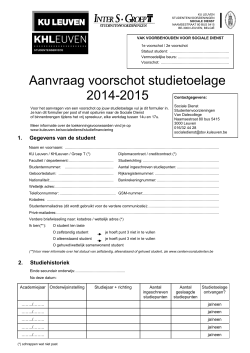 Aanvraag voorschot studietoelage 2014-2015
