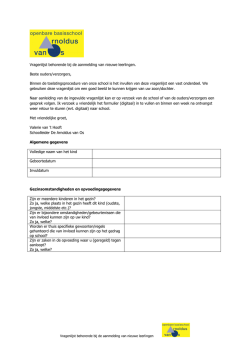 intakeformulier - OBS Arnoldus van Os