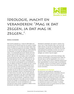 Ideologie, macht en veranderen: &ldquo;Mag ik dat zeggen, ja dat mag ik