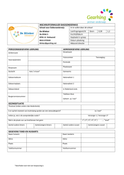 INSCHRIJFFORMULIER BASISONDERWIJS De Blinker