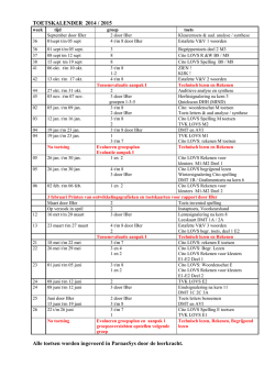 TOETSKALENDER 2014 / 2015 Alle toetsen worden