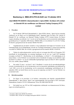 Beslissing nr. BMA-2014-PK-22