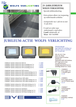 JUBILEUM-ACTIE WOLFS VERLICHTING