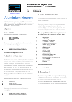 ALU Kleuren - Beyens Ramen
